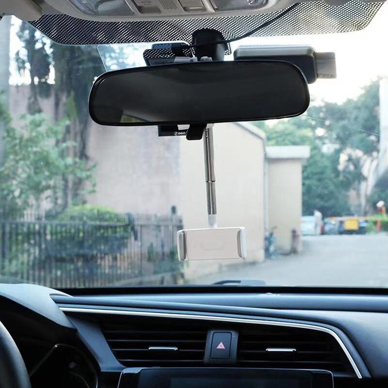 360 درجة سيارة مرآة الرؤية الخلفية جبل حامل هاتف آيفون 12 لتحديد المواقع مقعد الهاتف الذكي حامل هاتف السيارة حامل دعم قابل للتعديل