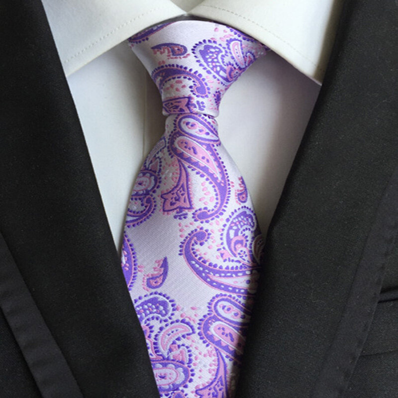 Matagorda الرجال ربطة العنق رابطة عنق حرير مخطط الشبكة بيزلي نمط برقبة لرجل الأعمال الزفاف حزب Gravata رجل اكسسوارات