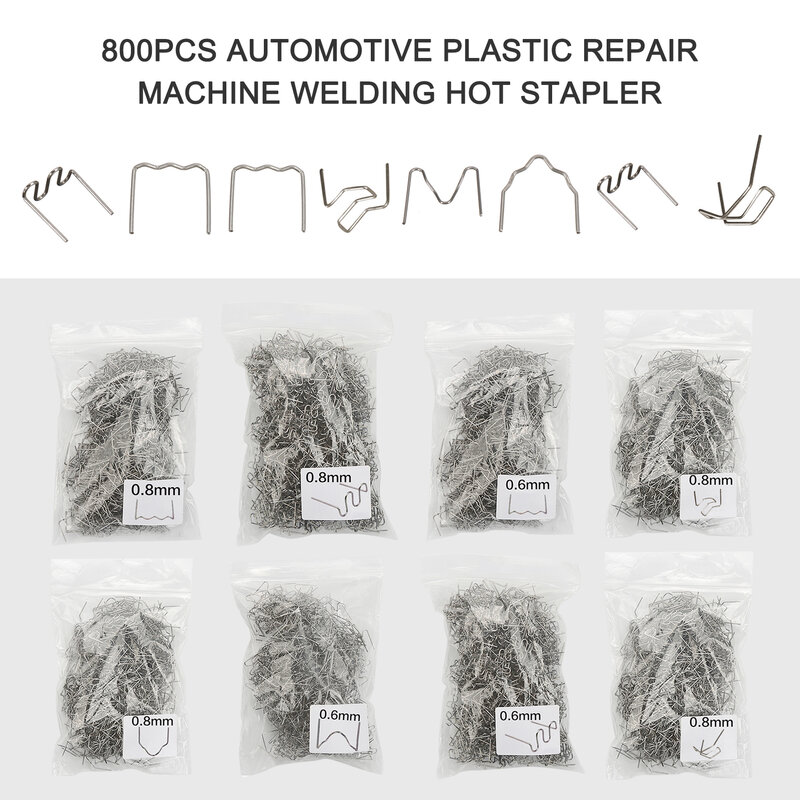 800 قطعة إصلاح البلاستيك السيارات القياسية قبل قطع موجة ستابلز الوفير هيكل السيارة إصلاح آلة لحام دباسة الساخن جميع السيارات