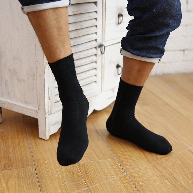 10 Pairs لون نقي جوارب للرجال الأعمال القطن امتصاص العرق الجوارب الرجال الخريف الشتاء Harajuku موضة هدايا للرجال