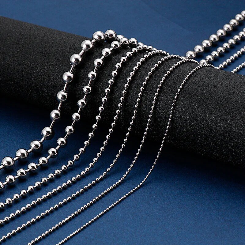 بسيطة ربط سلسلة Necklaces بها بنفسك القلائد الطويلة للرجال الفضة اللون الفولاذ المقاوم للصدأ كرات الرجال طوق المختنق الهيب هوب الذكور المجوهرات بالجملة