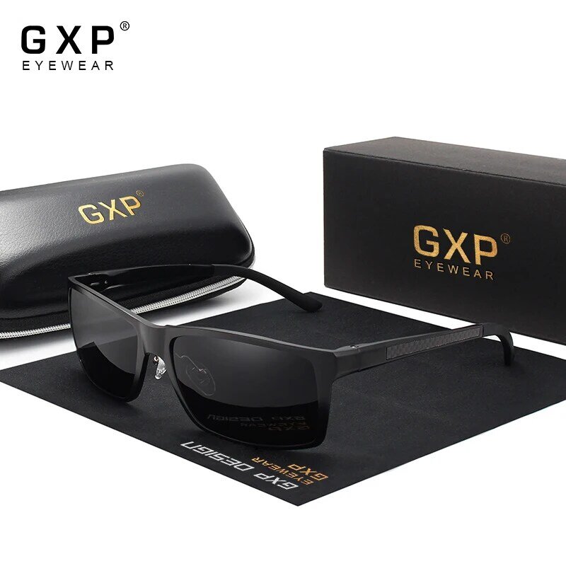 GXP 2021 الاستقطاب النظارات الشمسية للرجال مربع الألومنيوم المغنيسيوم إطار نظارات شمسية القيادة الذكور UV400 نظارات Oculos دي سول