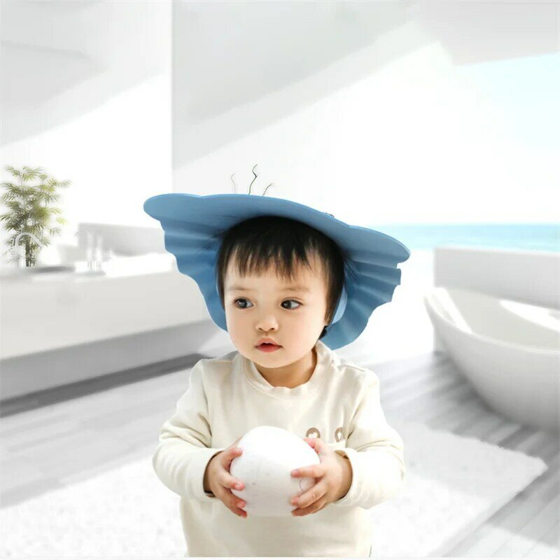 الشامبو قبعة لحديثي الولادة الطفل قبعة قابل للتعديل دش قبعة حمام الطفل الاطفال سدادات حماية الأذن آمنة دش اكسسوارات قناع للسباحة