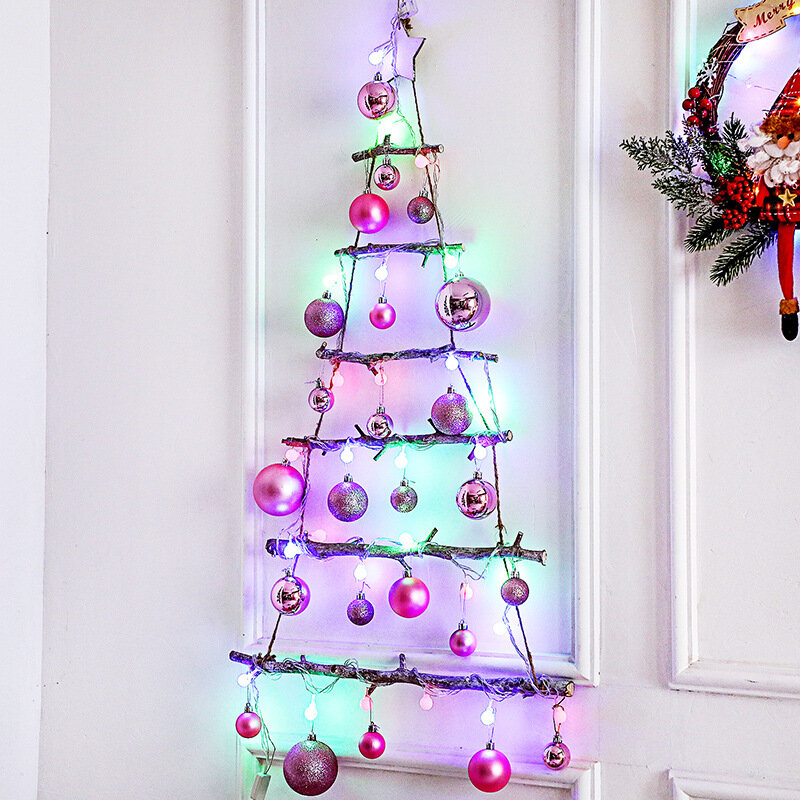 طبيعة خشبية عيد الميلاد سجل شجرة معلقة مثلث لتقوم بها بنفسك جدار نافذة الباب حلي معلقة عيد الميلاد الديكور الدعائم لوازم