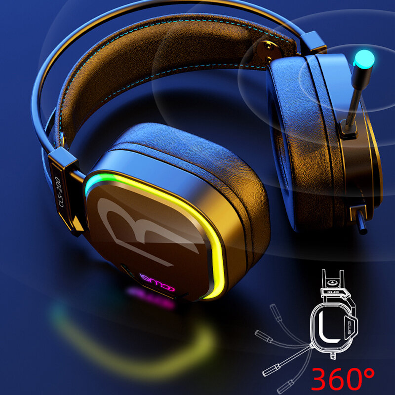YC السلكية سماعات الألعاب ألعاب سماعات باس الصوت المحيطي و HD ميكروفون ل Overear محمول اللوحي هدايا الكمبيوتر 3.5 مللي متر PS4 PS5