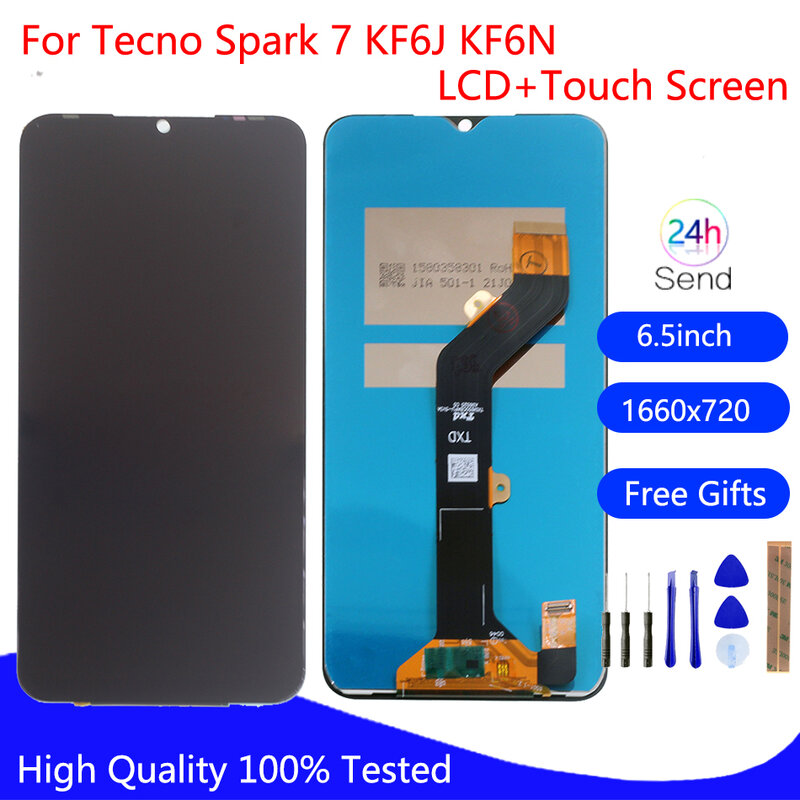 الأصلي ل Tecno Spark 7 عرض KF6J KF6N LCD محول الأرقام بشاشة تعمل بلمس ل Tecno Spark 7 KF6M LCD الجمعية