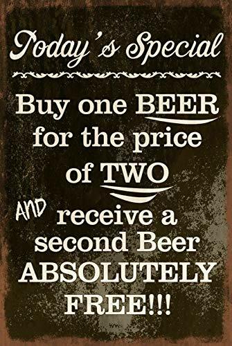 شراء واحد البيرة ، والحصول على واحد مجاني جدار ديكور معدن القصدير علامة 12x16 بوصة