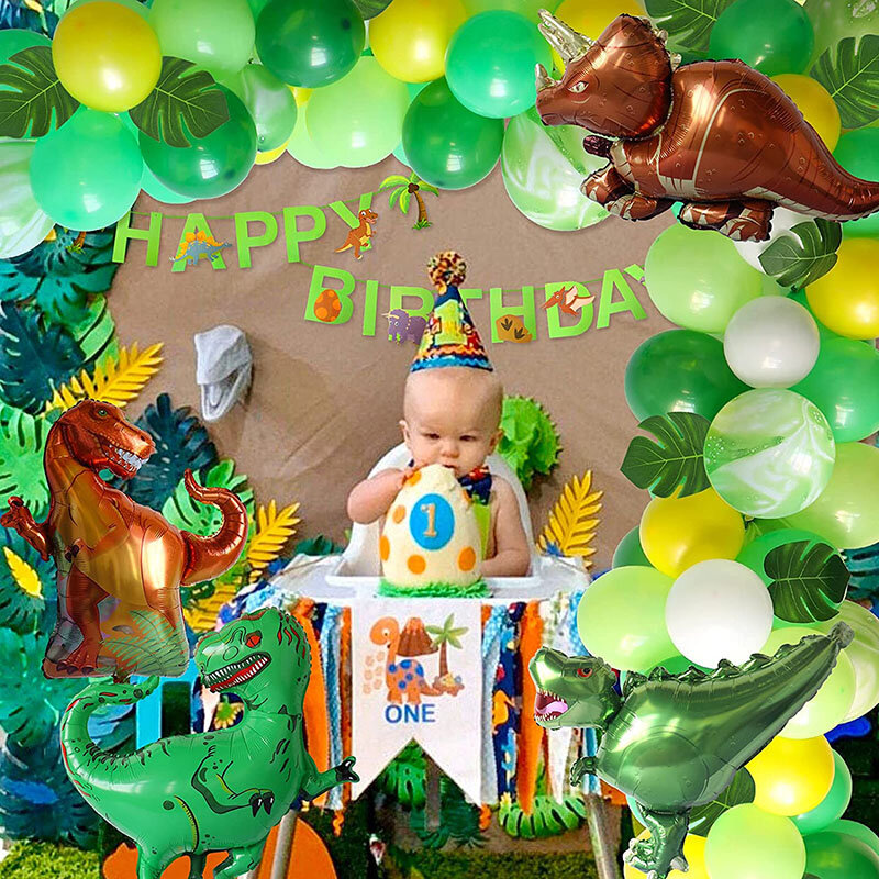 98 قطعة بالونات اللاتكس العملاقة الخضراء جارلاند قوس عدة الغابة سفاري موضوع لوازم الحفلات الاطفال بيبي بوي حفلة عيد ميلاد زينة