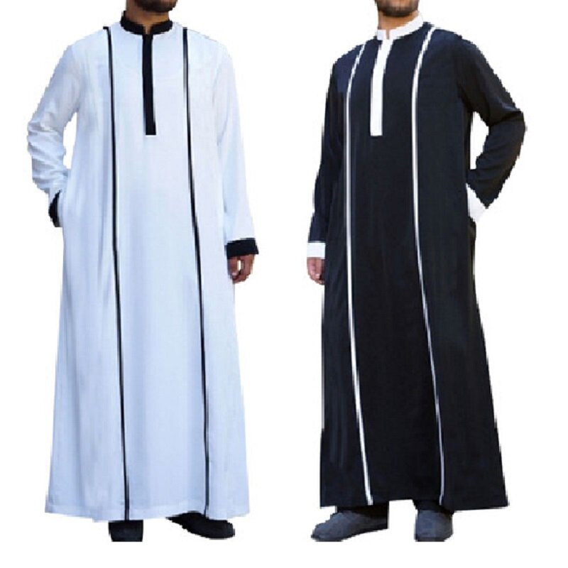 بشرى فيستدوس عربي رجالي إسلامي عربي قفطان مسلم كم طويل باتشورك عباية رداء رجالي الثوب السعودي جوبا ثوب