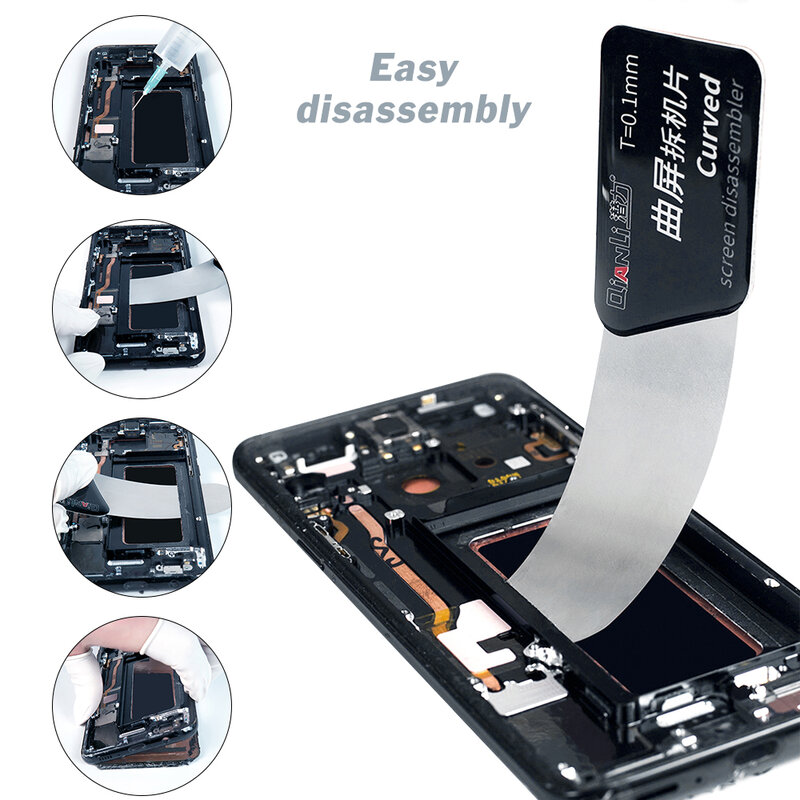 Pry Curved Screen Opener Knife Bent Phone Screen Disassembler 0.1mm Stainless Steel Card Repair Tools of Smart Phone