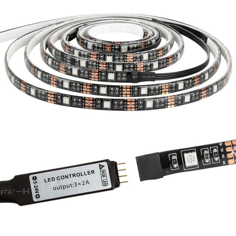 إضاءة خلفية للتلفاز Led قطاع ضوء USB بالطاقة RGB متعدد الألوان عن بعد 5050 شريط مرن أضواء للتحكم 24-50 بوصة التلفزيون مرآة الكمبيوتر APP