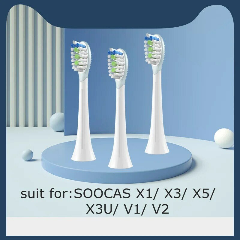جديد استبدال رؤوس لفرشاة الأسنان ل Soocas X1 X3U X5 V1 سونيك فرشاة أسنان كهربائية دوبونت شعيرات لينة اللسان تنظيف فوهة
