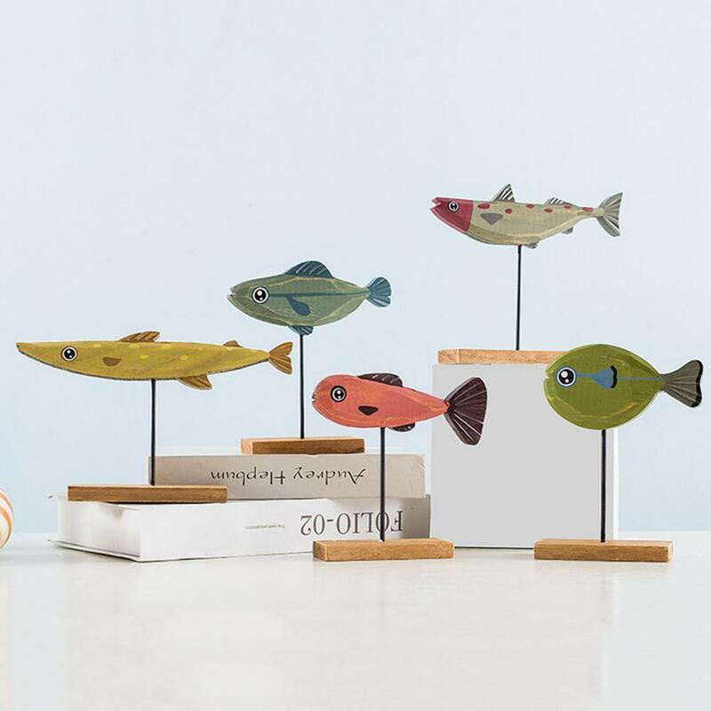 تمثال HOTFish لعام 80% رائعة مستقرة من الخشب لطيف طاولة السمك النحت للمنزل