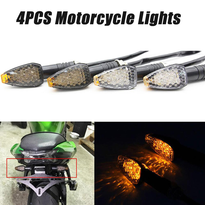 4 قطعة دراجة نارية العالمي LED بدوره إشارات قصيرة بدوره أضواء الإشارة المؤشر الوامض الوميض العنبر اللون اكسسوارات