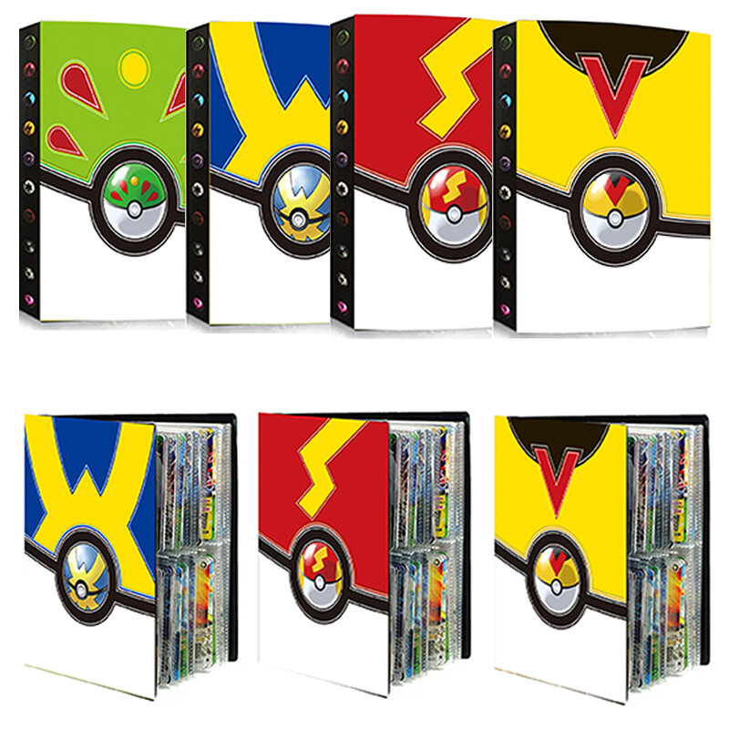 ألبوم بوكيمون بطاقة كتاب أنيمي بوكيمون اللعب لعبة Vmax Gx حامل بطاقة الموثق جمع مجلد الموثق مجلد طفل اللعب 240 قطعة