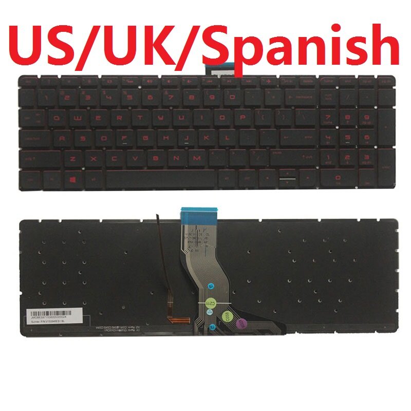 الولايات المتحدة/المملكة المتحدة/الإسبانية/SP لوحة مفاتيح إتش بي الكمبيوتر المحمول Omen 15-AX 15-AN 17-G 17-W000 17-W100 17-W200 17t-w000 17t-w100 17t-w200 9Z.NC8LN.701