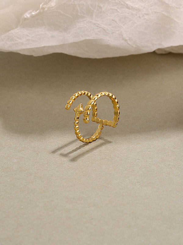 S'STEEL فضة 925 افتتاح خاتم قابل للتعديل تصميم شخصية جوفاء للنساء غير النظامية الزفاف 2021 تريند مجوهرات