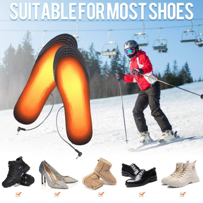 USB ساخنة نعال الحذاء الكهربائية القدم الاحترار وسادة قدم دفئا جورب وسادة حصيرة الشتاء في الهواء الطلق الرياضة التدفئة النعال شتاء دافئ