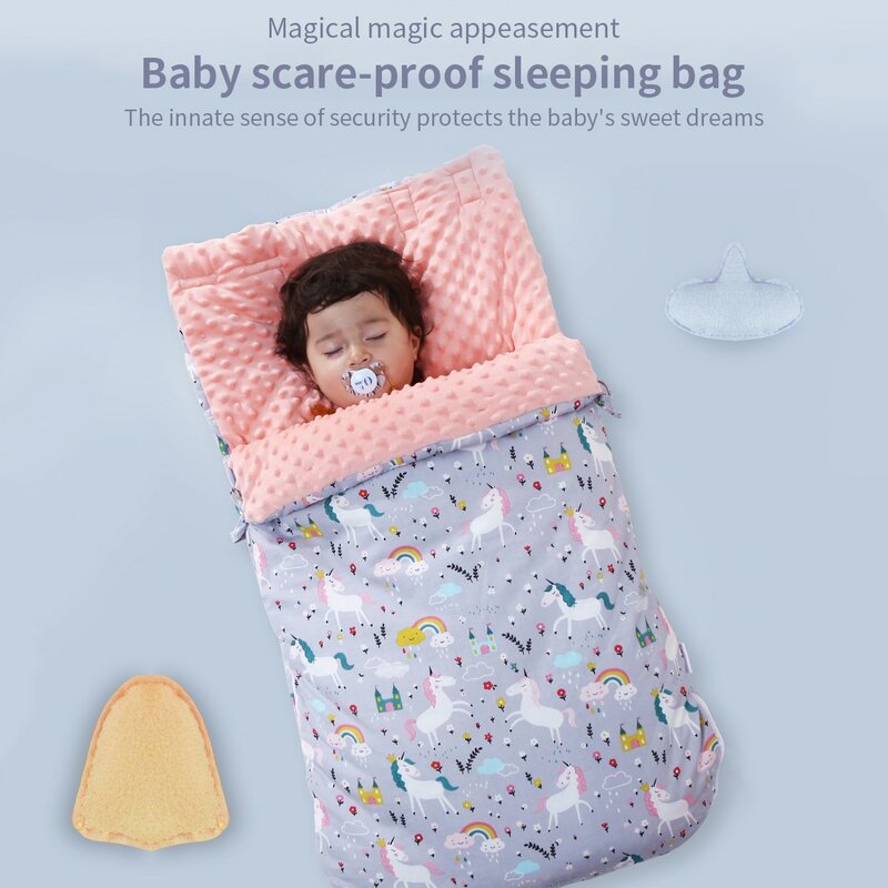 طفل القطن مكافحة صدمة كيس النوم الوليد المغلف كيس النوم الشتاء سماكة التفاف قماط الرضع النوم للأطفال الرضع