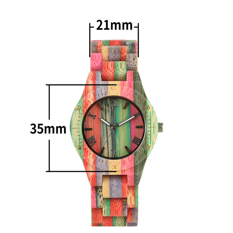 الإبداعية الملونة الخشب ساعة لسيدة الكوارتز خشبية ساعات المعصم فريدة من نوعها الخشب الرجال الساعات الحد الأدنى عرض زوجين ساعة reloj #3