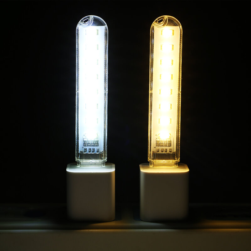 3/8 المصابيح أبيض/دافئ الأبيض USB مصباح يدوي LED مصباح عمل صغير محمول Led الشعلة مصباح القراءة ضوء USB بالطاقة الكمبيوتر ضوء