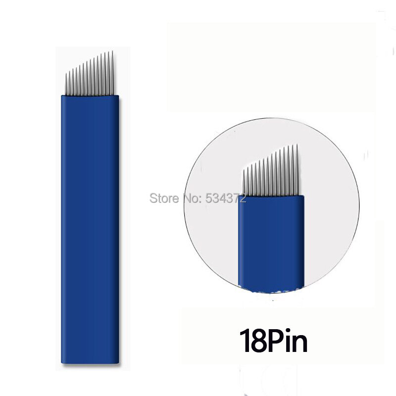300/500/1000 قطعة الأزرق رقيقة تجميل دائم الحاجب الوشم Microblading الإبر