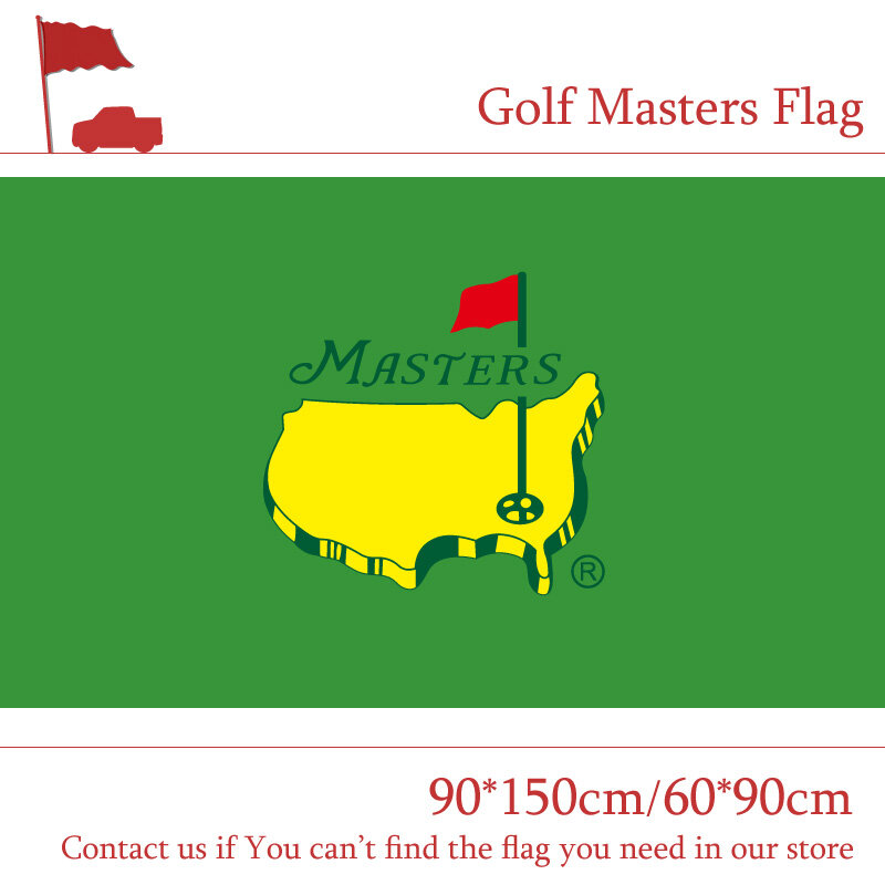 علم لملعب جولف ماسترز ، علم بوليستر 90*150 سنتيمتر (3 أقدام × 5 أقدام)/60*90 سنتيمتر