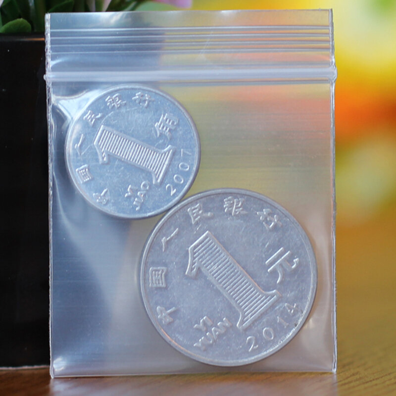 أكياس بلاستيكية شفافة ، 100 قطعة ، 4 × 5 سنتيمتر (1.57 بوصة × 1.96 بوصة) ، بسحاب ، إغلاق محكم