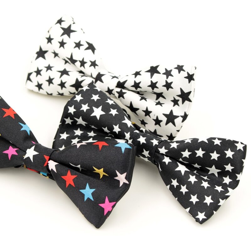 3 ألوان الموضة الطباعة نجوم النقاط الرجال ربطة العنق لحفلات الزفاف العرسان مطبوعة ربطة القوس فيونكة الكلاسيكية فراشة الرسمية Cravat