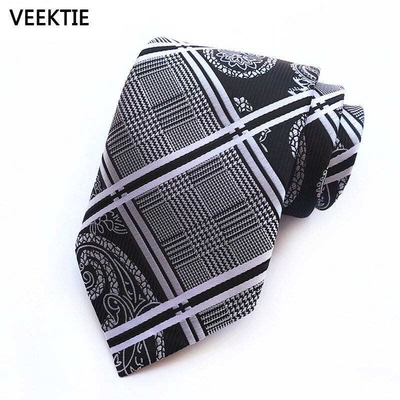 VEEKTIE-ربطة عنق رجالية ، 8 سنتيمتر ، رسمية ، عمل ، زفاف كلاسيكي مخطط بيزلي ، ريترو ، 4 أنماط