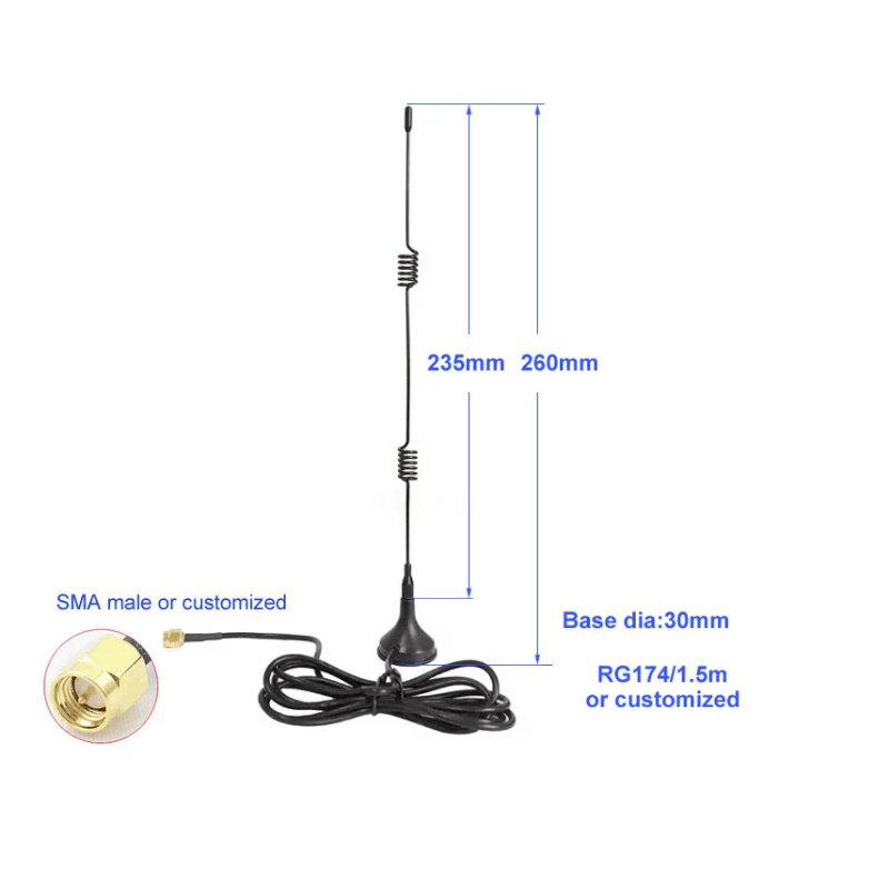 الجيل الثالث 3G 4G LTE شفط كأس هوائي واي فاي الماسح الضوئي الخارجي 7DBI شفط كأس 1.5 متر كابل SMA ذكر #1
