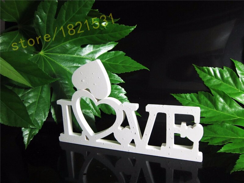 2016 الجديدة الملتصقة إلكتروني الحب إطار الصورة الخشب خشبية الأبجدية الأبيض ديكور المنزل عرس عيد