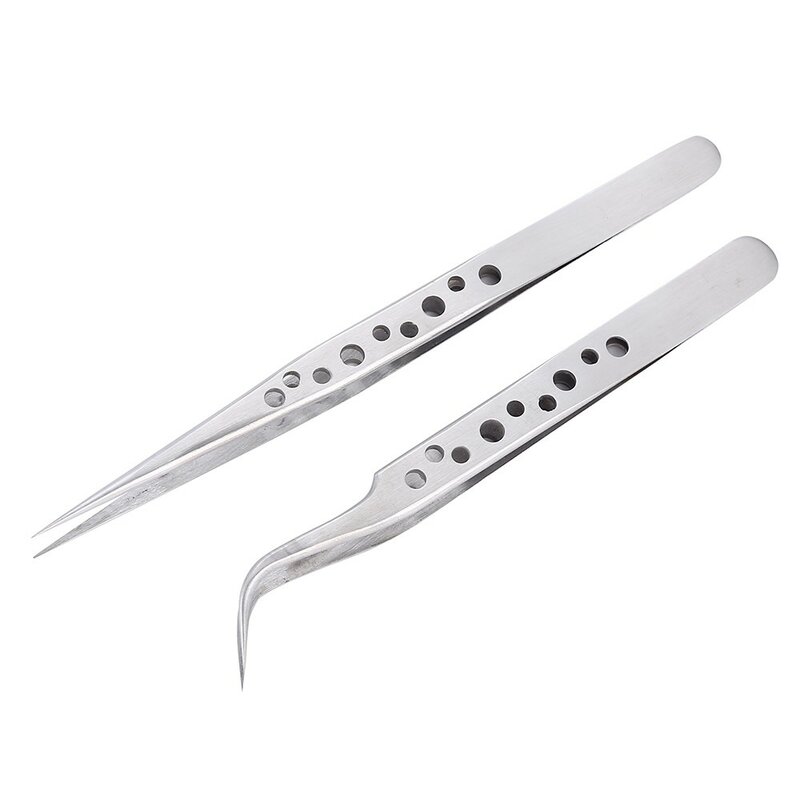 NEW NEW2022 Electronics Industrial Tweezers Anti-static Curved Straight Tip Precision Stainless Forceps Phone Repair Hand Tools