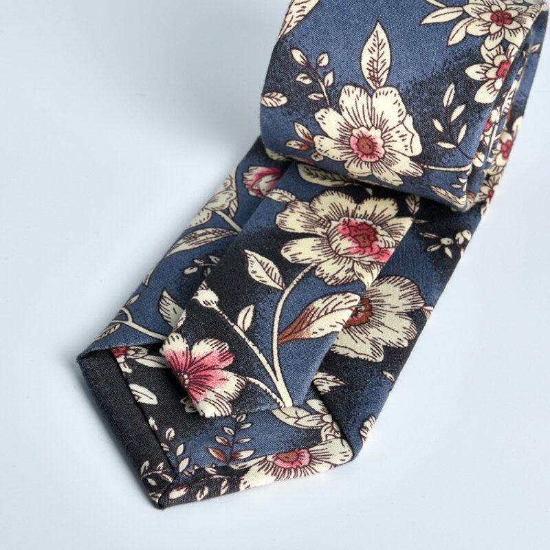 الرجال ربطة العنق 7 سنتيمتر الزهور المطبوعة القطن الأعمال الرقبة التعادل حزب اكسسوارات BWTRS0333