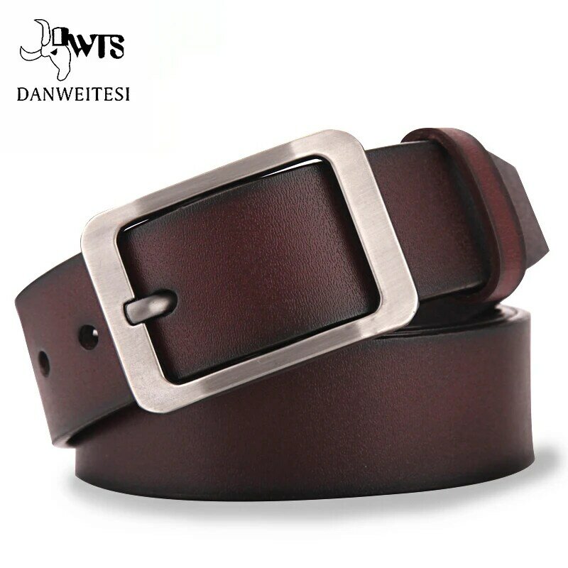 [DWTS] حزام جلد البقر الرجال الذكور حزام جلد طبيعي أحزمة للرجال مشبك يتوهم خمر الجينز cintos masculinos ceinture أوم