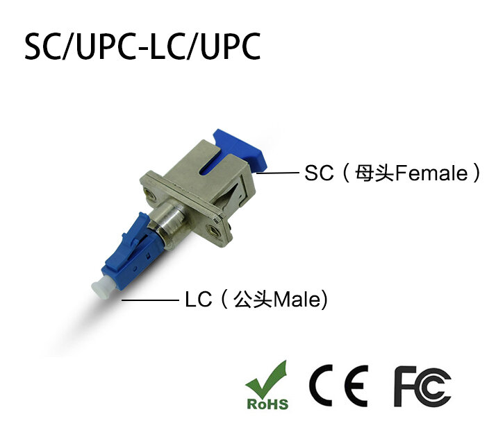 LC/UPC الذكور إلى SC/UPC الإناث الألياف البصرية محول LC-SC الهجين البصرية محول