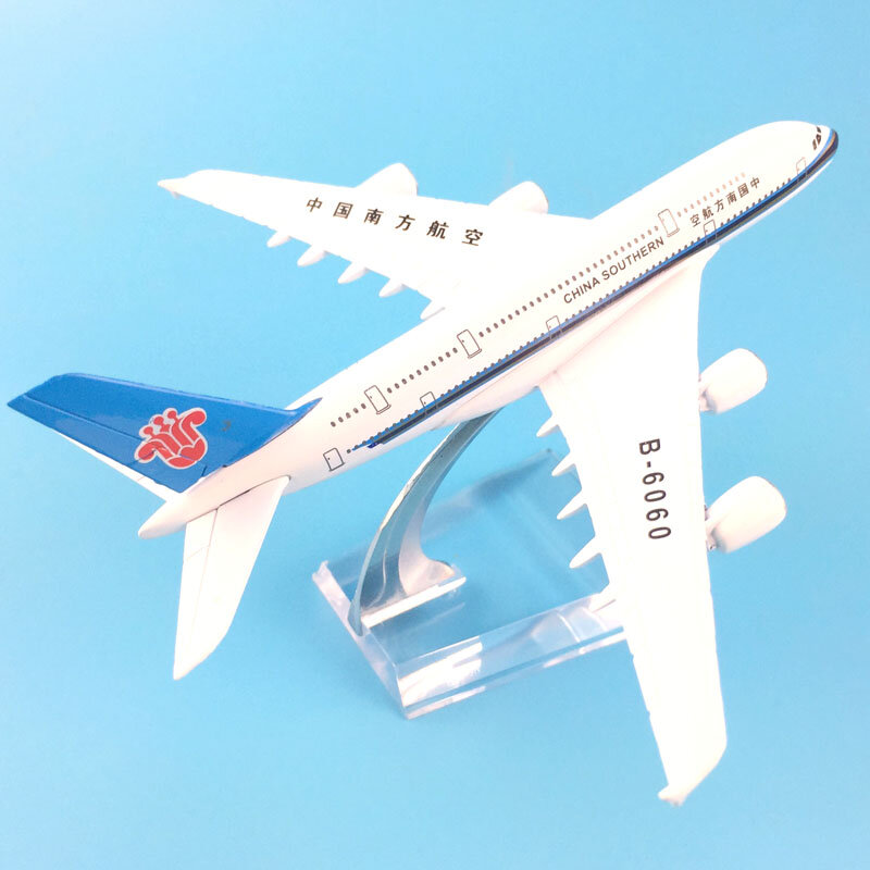 نموذج طائرة A380 ، سبيكة معدنية ، نموذج طائرة صيني جنوب ، هدية عيد ميلاد ، شحن مجاني ، 16 سنتيمتر