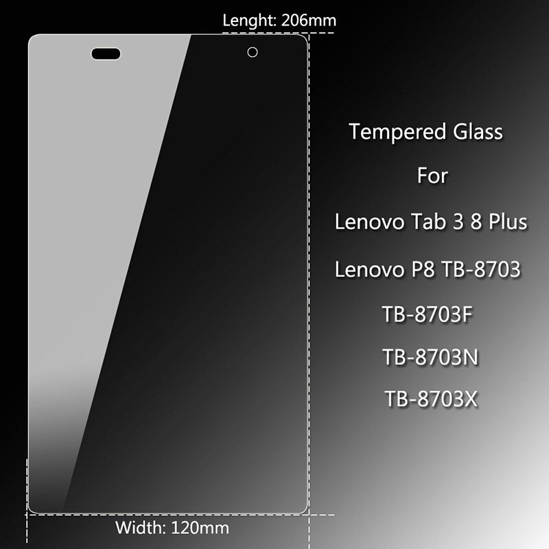 حامي الشاشة لينوفو Tab3 8 Plus P8 TB-8703 الزجاج المقسى اللوحي رقيقة جدا الزجاج لينوفو TB-8703F فيلم واقية