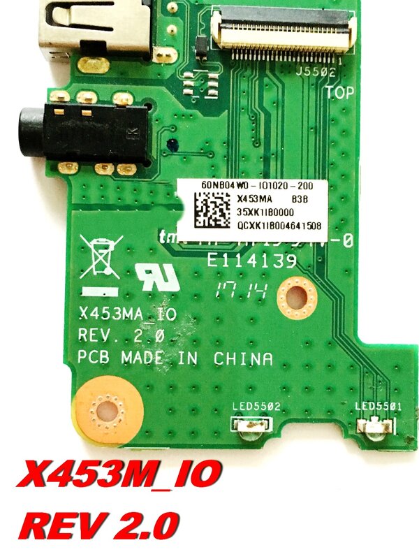 ASUS-لوحة صوت USB X453M_IO REV 2.0 ، أصلي ، تم اختباره ، شحن مجاني