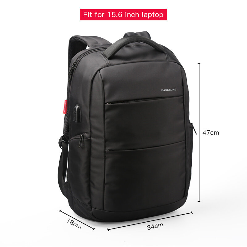 Kingsons-حقيبة ظهر للكمبيوتر المحمول مقاس 15.6 بوصة مع شحن خارجي USB وحقيبة سفر مضادة للسرقة للرجال والنساء