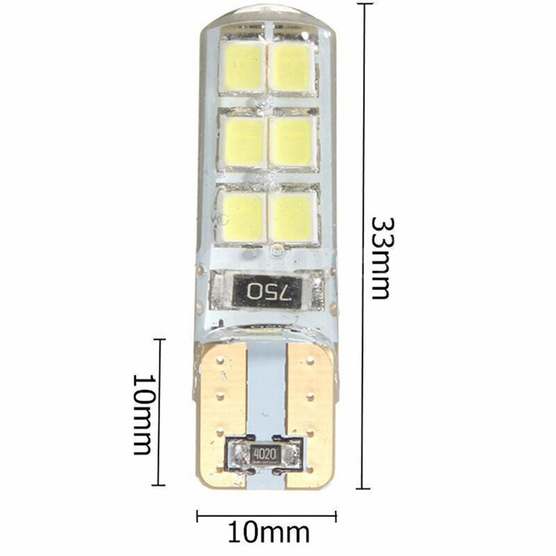 2 قطعة/الوحدة مصابيح كهربائية SMD2835 LED T10 12 المصابيح بدوره إشارة ضوء إسفين ضوء أبيض اللون DC12V 194 W5W