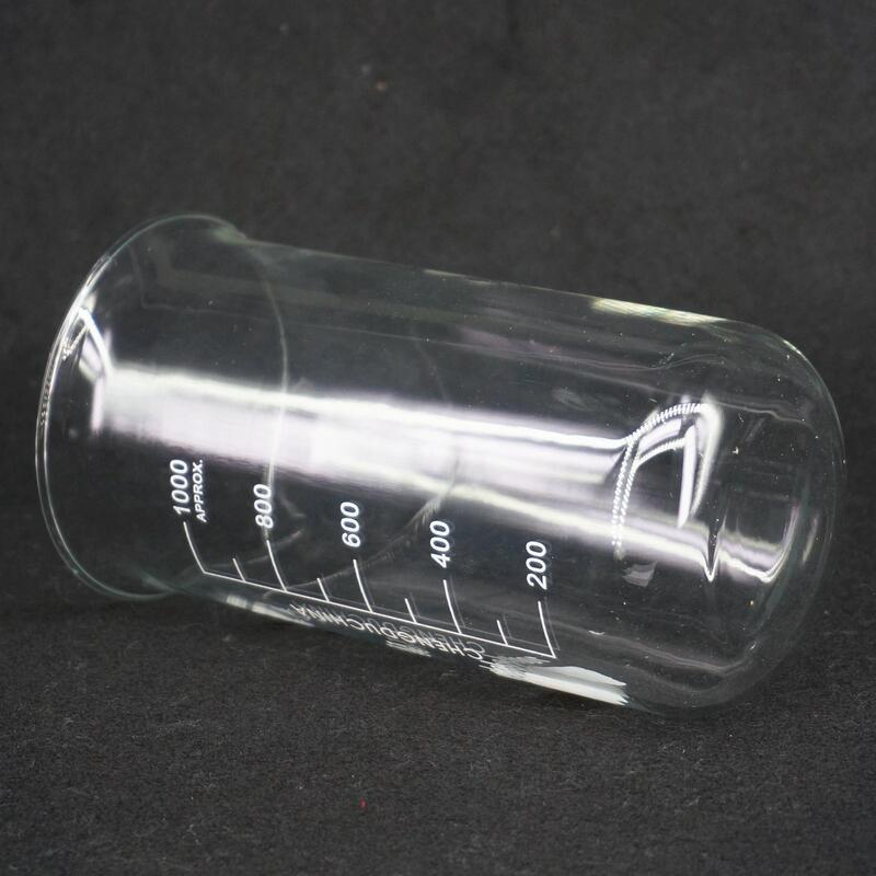 دورق مختبر كيميائي, زجاج البورسليكات الشفاف سميك مع صنبور ، 1000 مللي