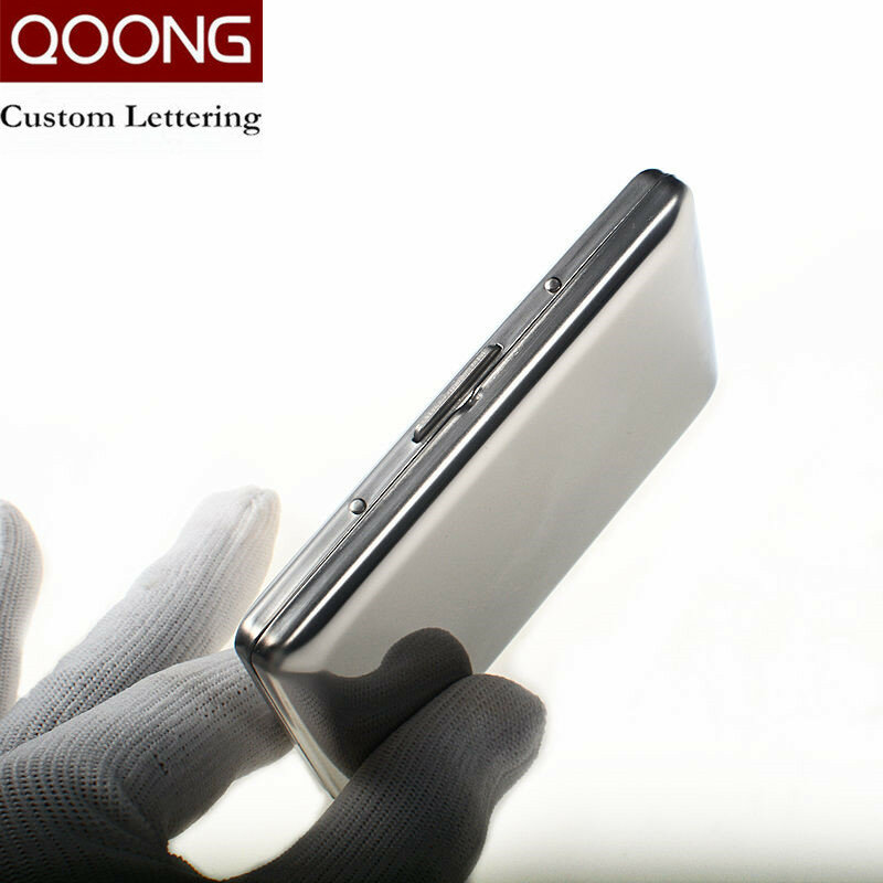 QOONG 2 قطعة RFID الرجال محافظ بطاقة حالة المعادن السفر بطاقة محفظة لبطاقات الائتمان الفولاذ المقاوم للصدأ مرآة الأعمال ID بطاقة حامل
