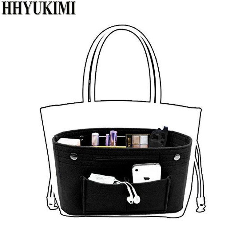 HHYUKIMI ورأى القماش الداخلية حقيبة المرأة حقيبة يد الموضة متعددة جيوب تخزين منظم أدوات التجميل أكياس حقائب الأمتعة اكسسوارات