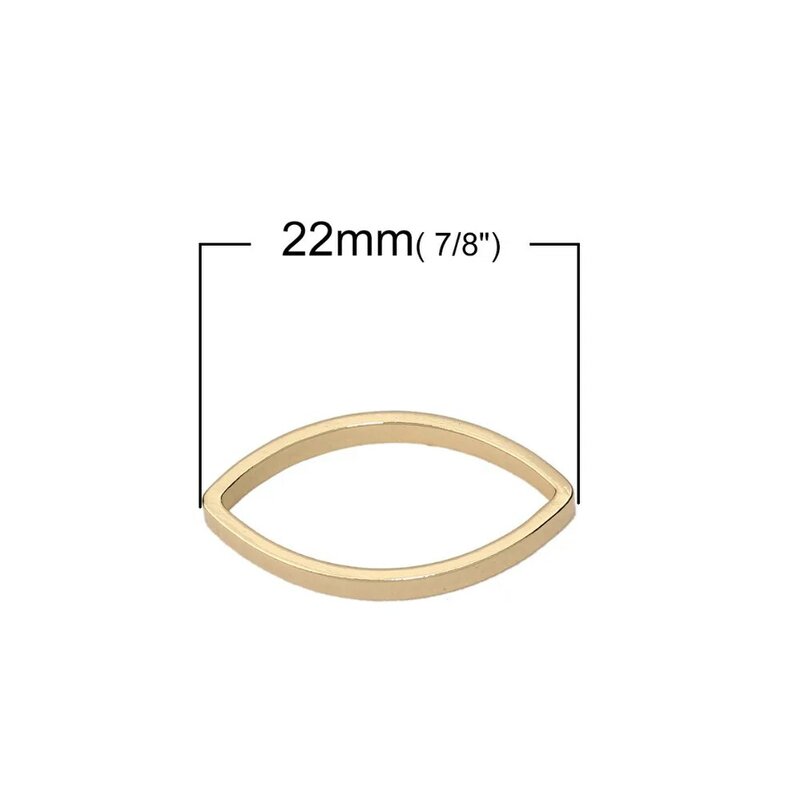 DoreenBeads النحاس موصلات ماركيز لون الذهب والمجوهرات معبأ Accessrioes 22 مللي متر (7/8 ") x 11 مللي متر (3/8") ، 10 قطعة