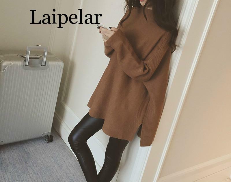 Laipelar-سترة نسائية محبوكة برقبة دائرية ، كبيرة الحجم ، أكمام طويلة ، مجموعة خريف وشتاء 2019