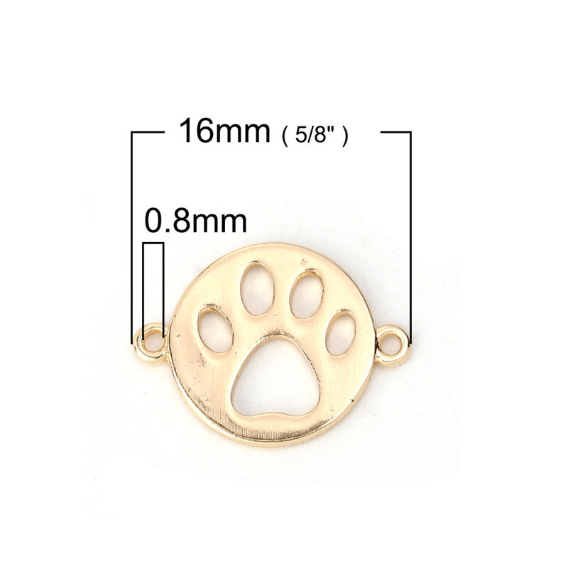 DoreenBeads النحاس موصلات الحيوان الكلب مخلب الذهب اللون جولة الجوف مجوهرات Accessrioes 16 مللي متر (5/8 ") x 12 مللي متر (4/8") ، 5 قطعة