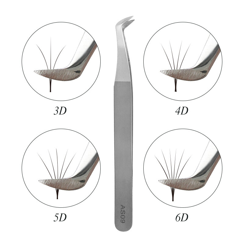 الملقط لحجم رمش تمديد ثلاثية الأبعاد 5D 6D ملاقط من الفولاذ المقاوم للصدأ 12 أنماط مختلفة الفردية ملاقط رمش