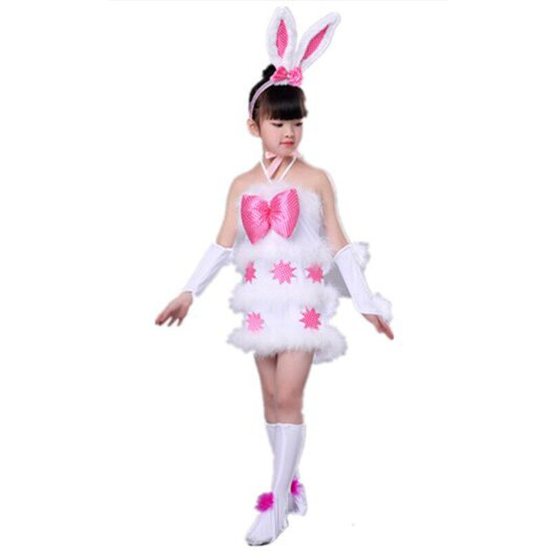 زي أرنب لطيف للفتيات ، أزياء الهالوين ، تأثيري الحيوانات ، رقص رياض الأطفال ، الحيوانات