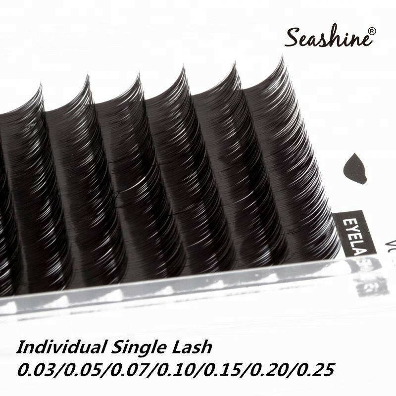 Seashine جودة عالية L الضفيرة 0.05 مللي متر سماكة مزيج طول ملحقات رموش الفردية الطبيعية لينة العين ملحقات رموش